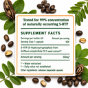 Equil Plant 5-HTP supplement facts panel showing 100 mg 5-HTP from Griffonia simplicifolia seed extract