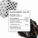 Equil Shilajit tablet blister packs with a supplement facts panel showing 200 mg resin per tablet